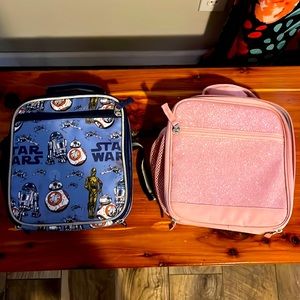 Boy and Girl Pottery Barn lunchboxes